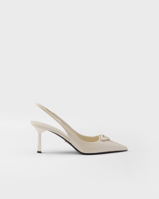 Prada Decolletè Slingback In Saffiano Vernice